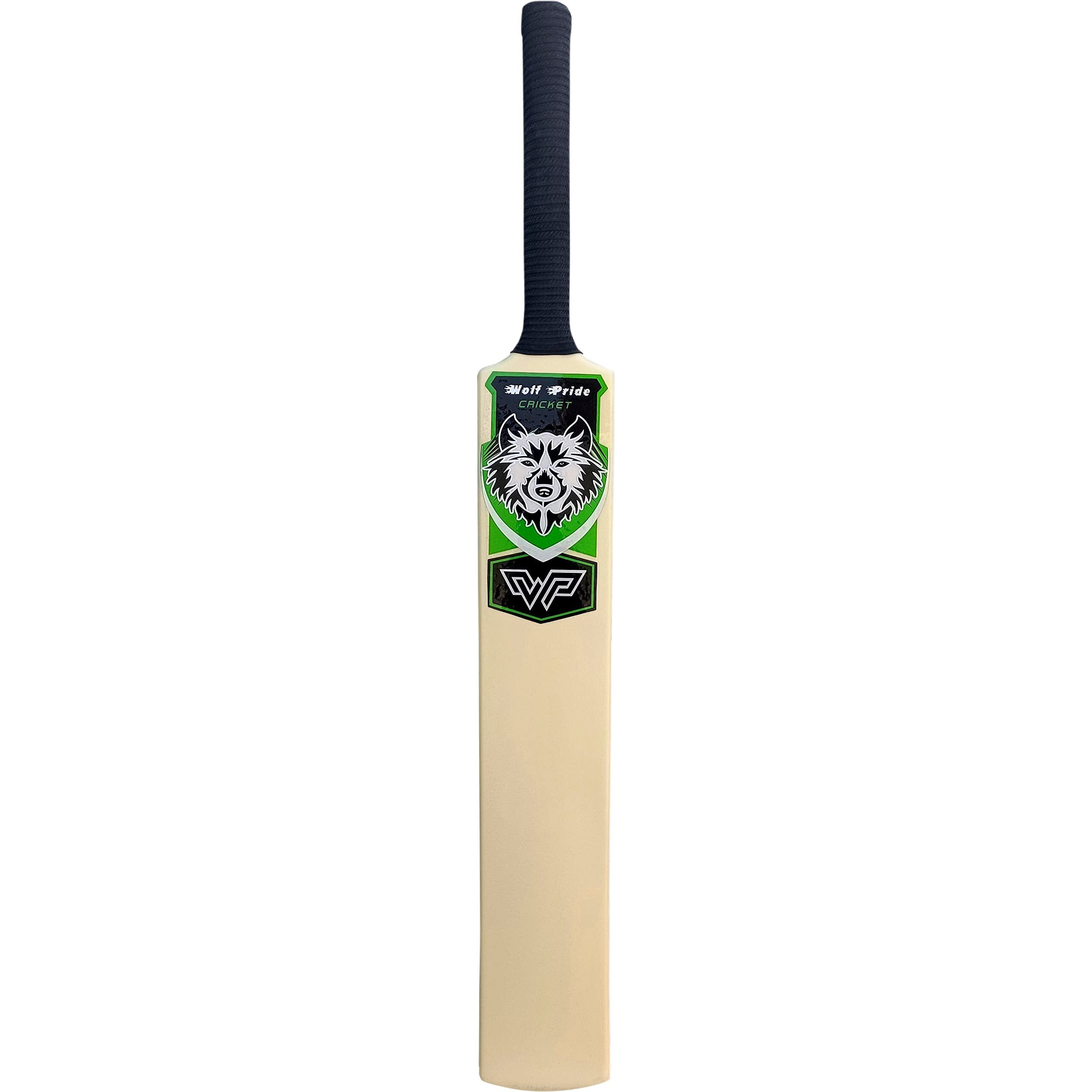 WOLF PRIDE WP Green & Black Ivory Hard Plastic Cricket Bat Size 8N (34 X4.5 )