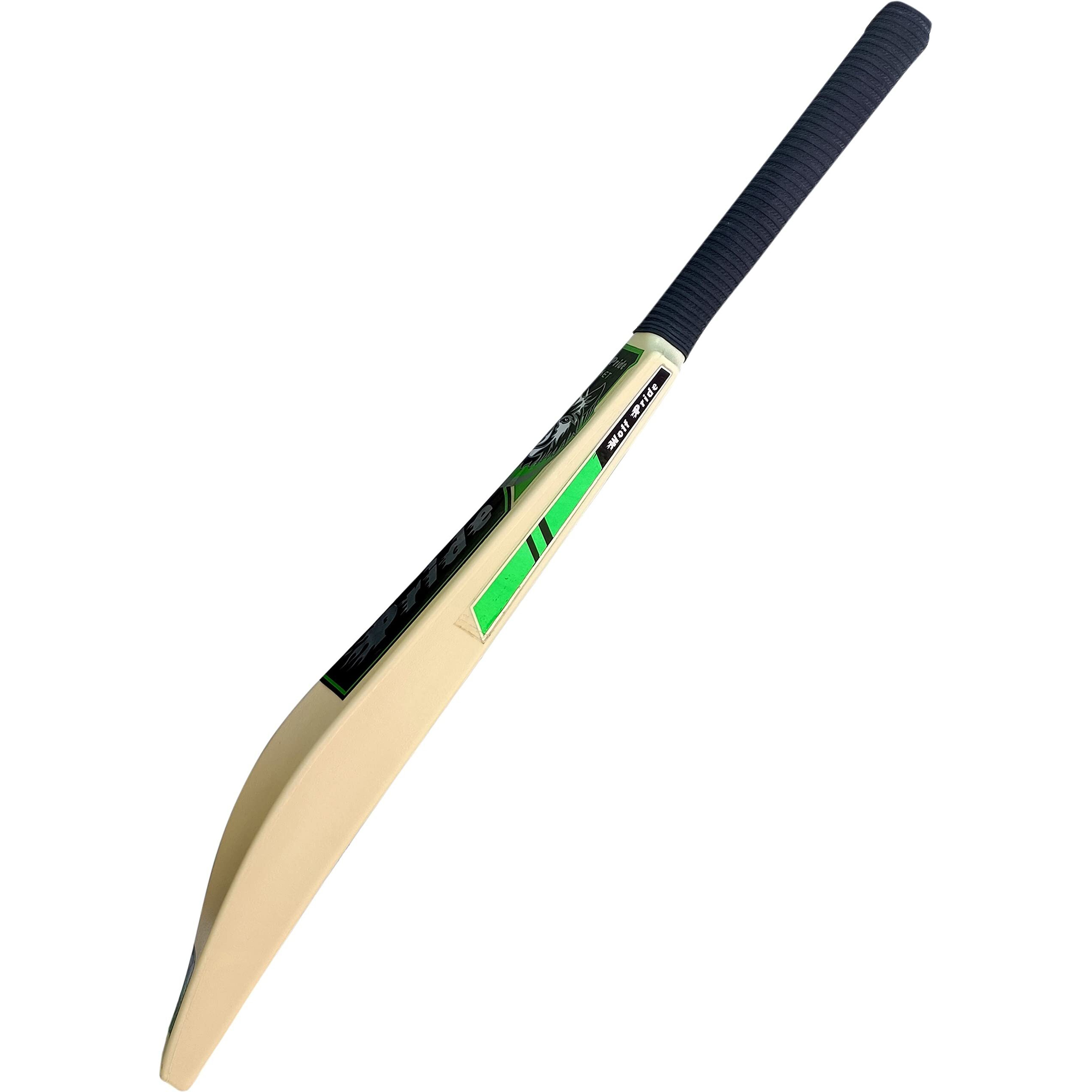 WOLF PRIDE WP Green & Black Ivory Hard Plastic Cricket Bat Size 8N (34 X4.5 )