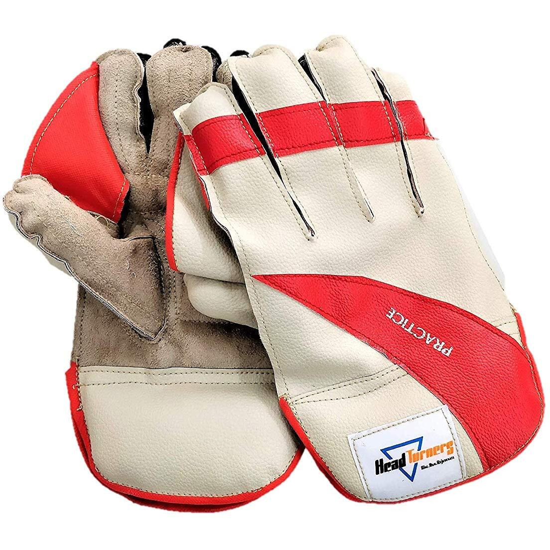 HeadTurners Cricket Wicket Keeping Gloves - Practice Colour May Vary (Mens) (synthetic - fiber)
