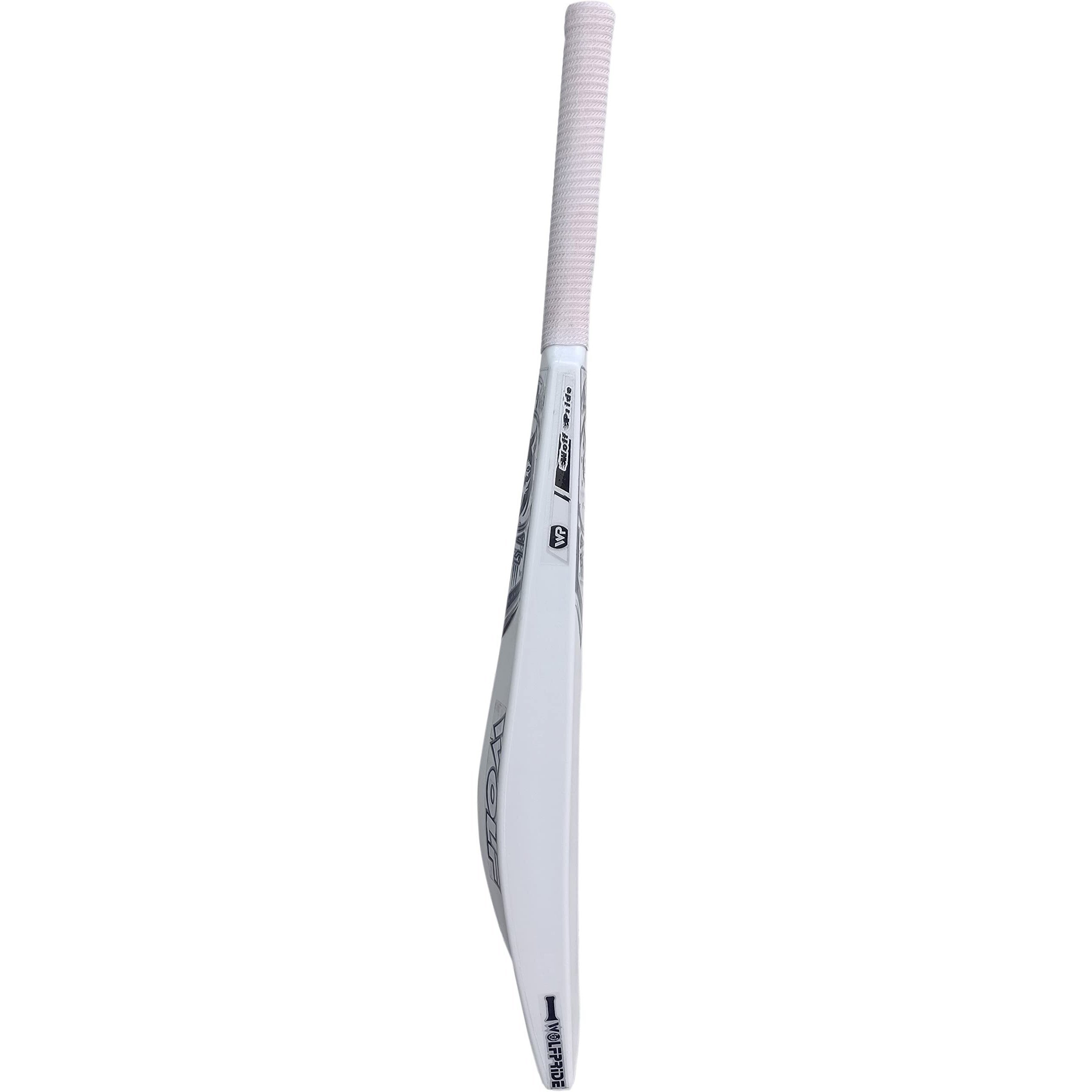 WOLF PRIDE Wild White & White White Hard Plastic Cricket Bat Size 8N (34 X4.5 )