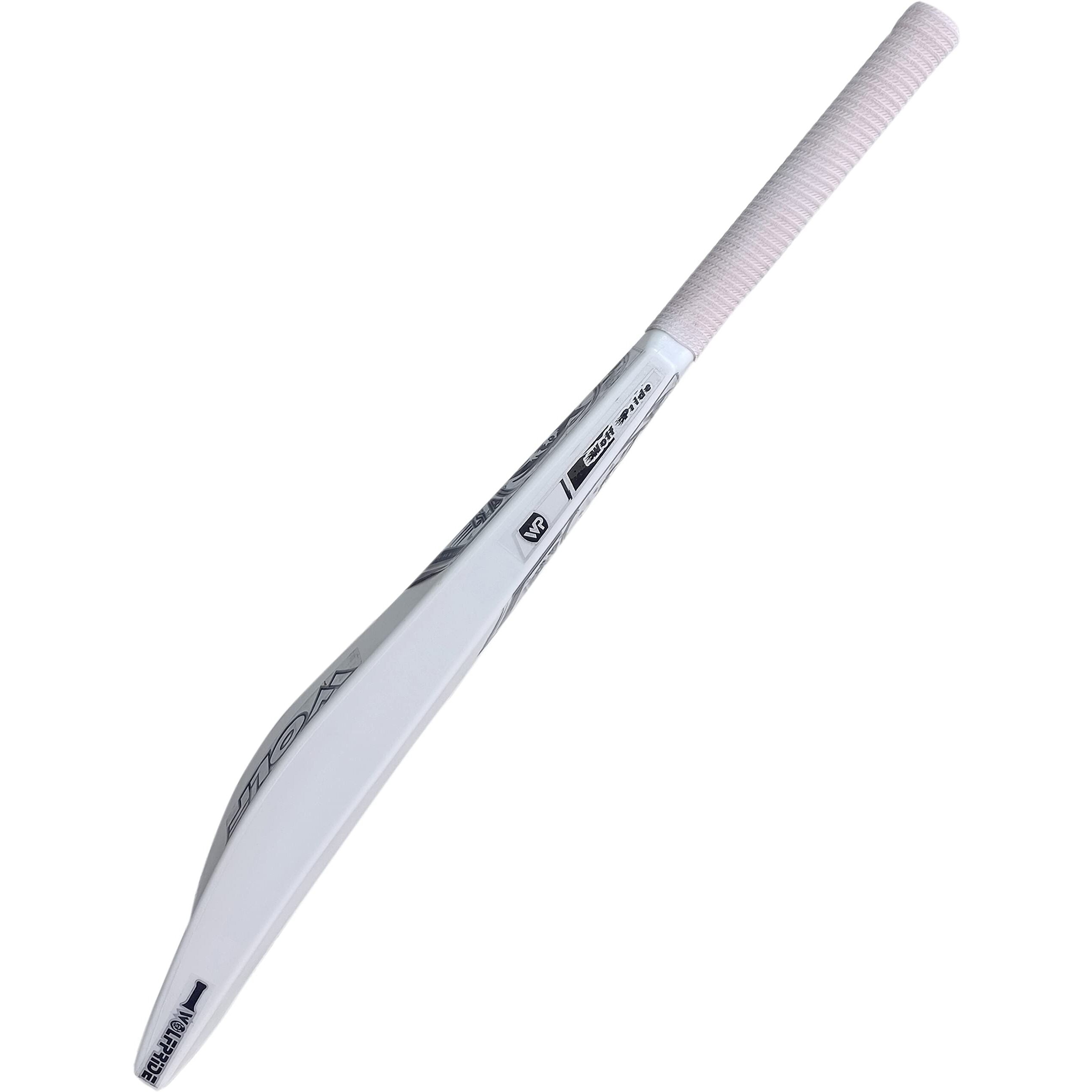 WOLF PRIDE Wild White & White White Hard Plastic Cricket Bat Size 8N (34 X4.5 )