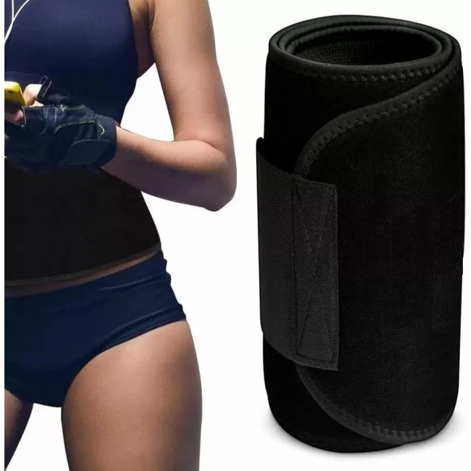 MALAN Weight Loss Hot Slimming Belt for Men, Women Belly Sweat Slim Belt Neoprene Fat Burning Sauna Waist Trainer Healthy Sweat, Weight Loss, Lower Back Posture Black (Free Size)