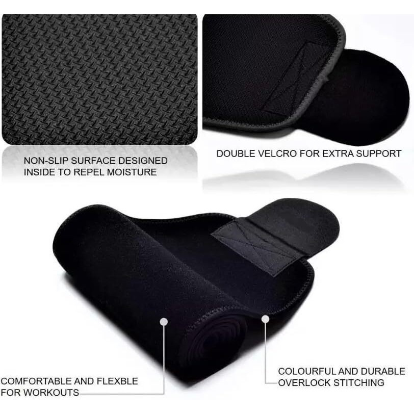 MALAN Weight Loss Hot Slimming Belt for Men, Women Belly Sweat Slim Belt Neoprene Fat Burning Sauna Waist Trainer Healthy Sweat, Weight Loss, Lower Back Posture Black (Free Size)