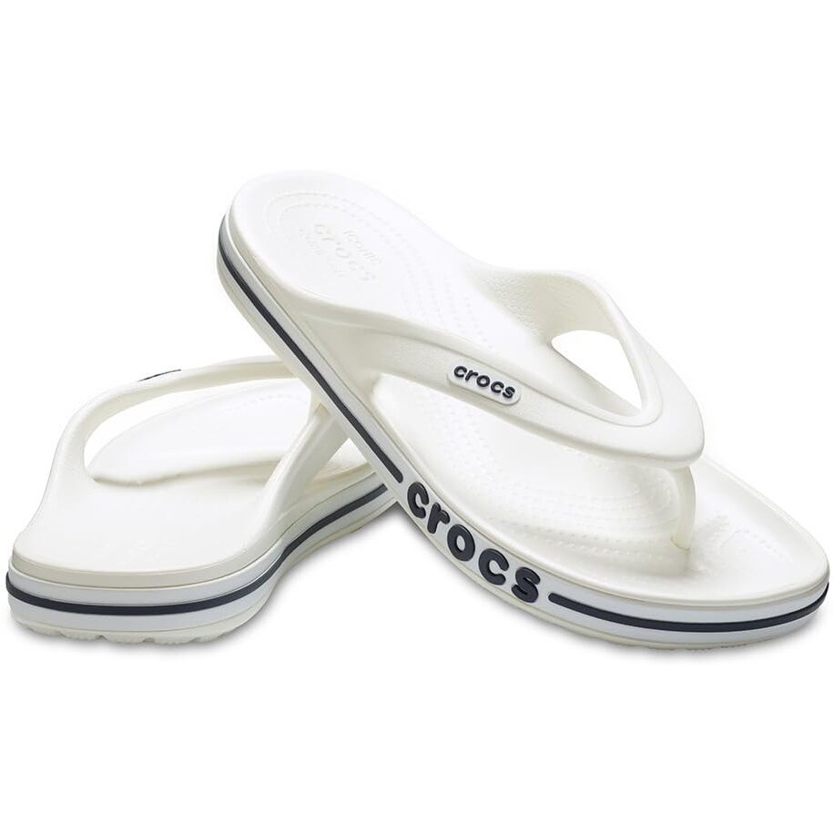 crocs unisex-adult Bayaband Flip WHITE/NAVY Flip-Flop - 5 UK Men/ 6 UK Women (M6W8) (205393-126)