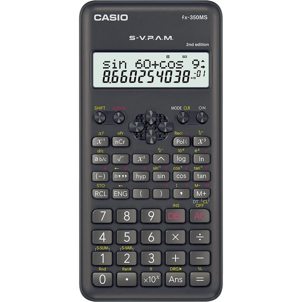Casio FX-350MS 2nd Gen Non-Programmable Scientific Calculator, 240 Functions and 2-line Display