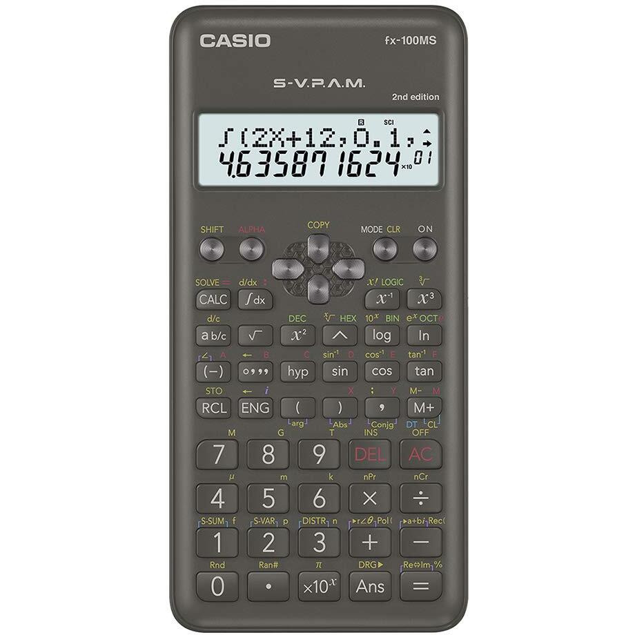 Casio FX-100MS 2nd Gen Non-Programmable Scientific Calculator, 300 Functions and 2-line Display