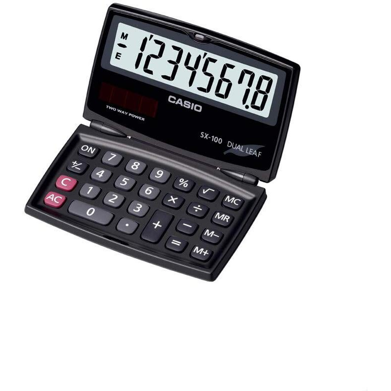 Casio SX-100-W Portable Calculator with Foldable Design