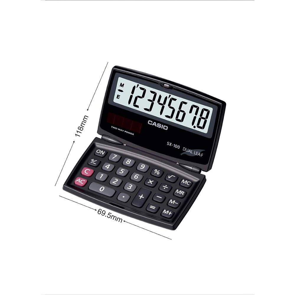 Casio SX-100-W Portable Calculator with Foldable Design