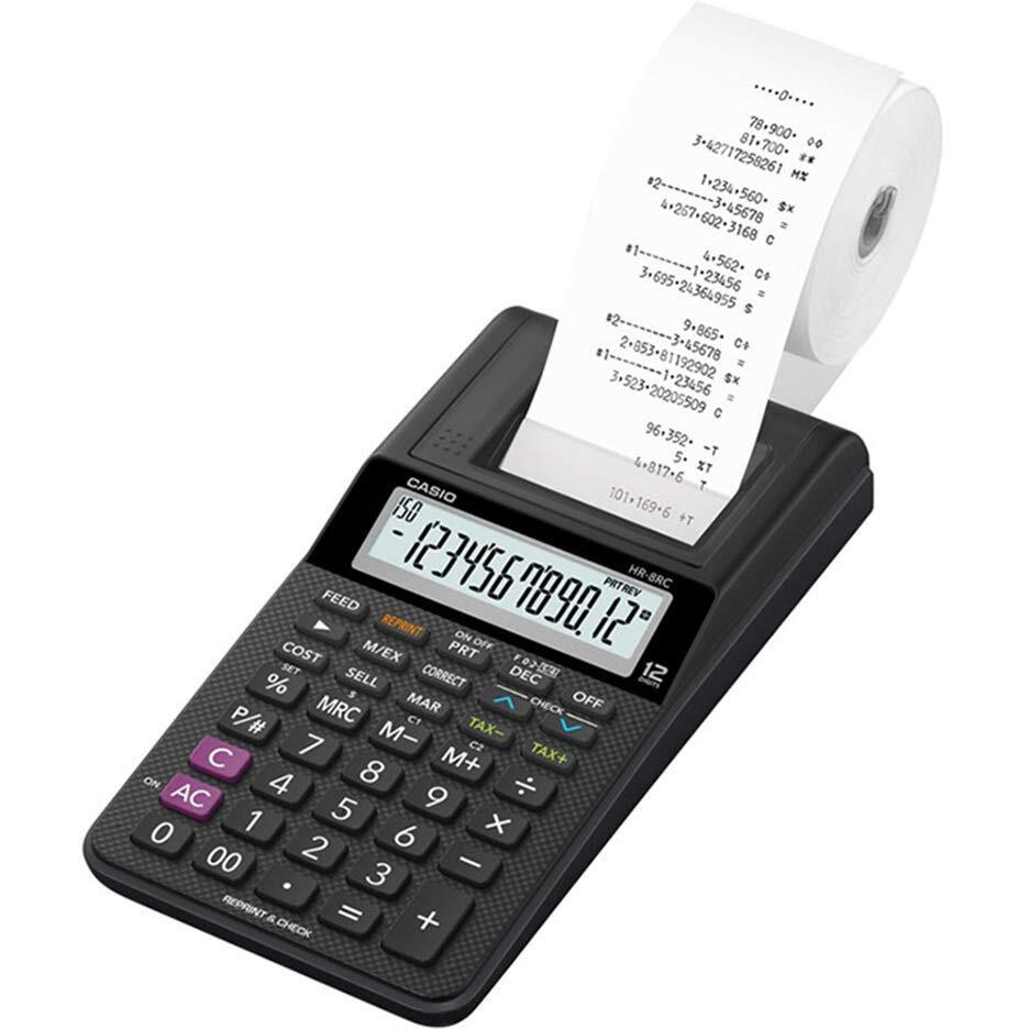 Casio HR-8RC-BK 150 Steps Check & Correct Printing Calculator with Reprint Feature