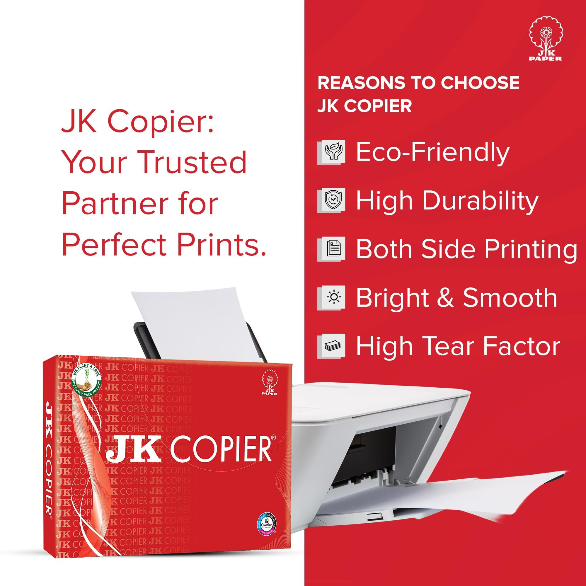 JK Copier Paper - A4, 500 Sheets, 75 GSM, Ream 3