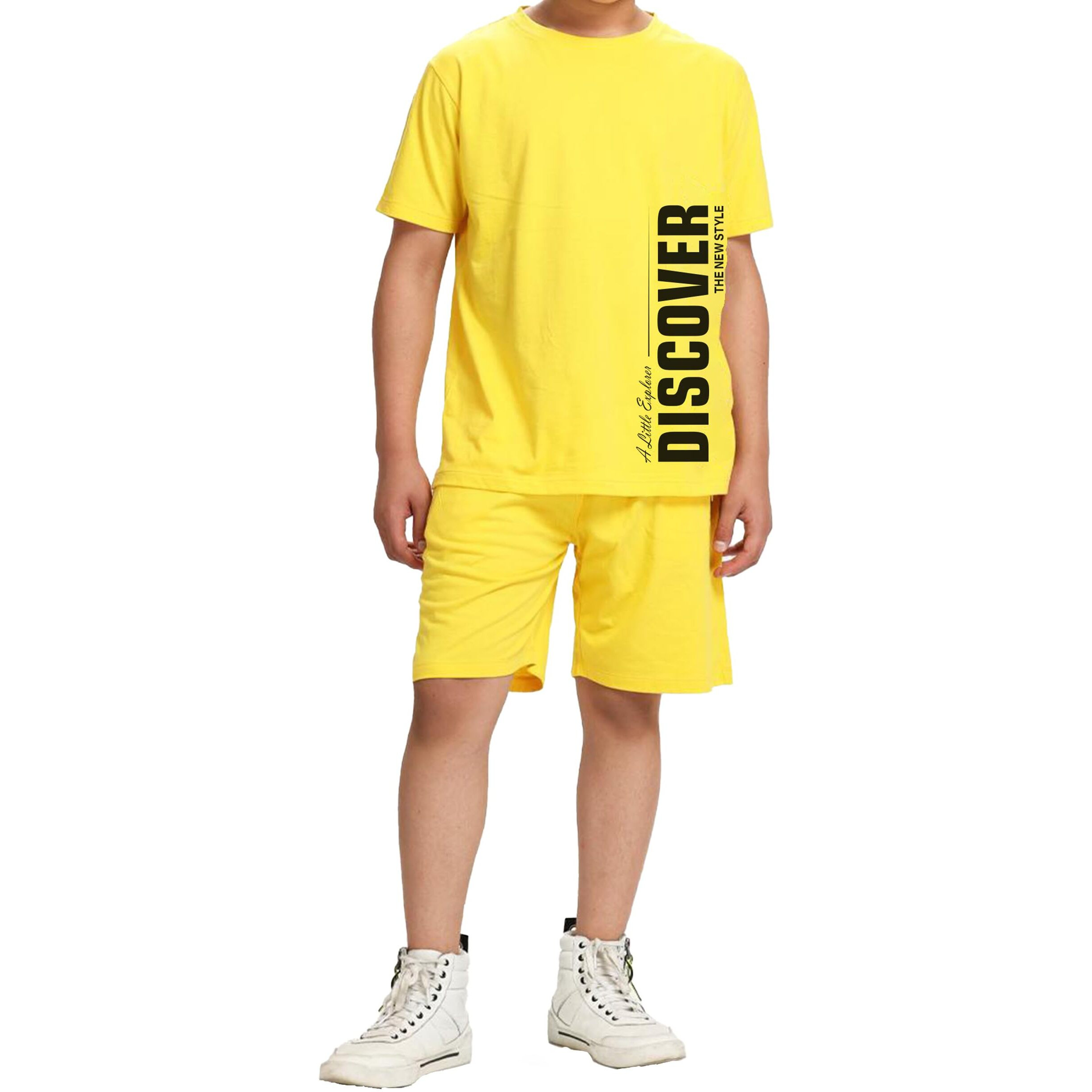 KYDA KIDS Boy's 100% Pure Cotton Premium Printed Tshirt and Shorts co-ords Set for Summer