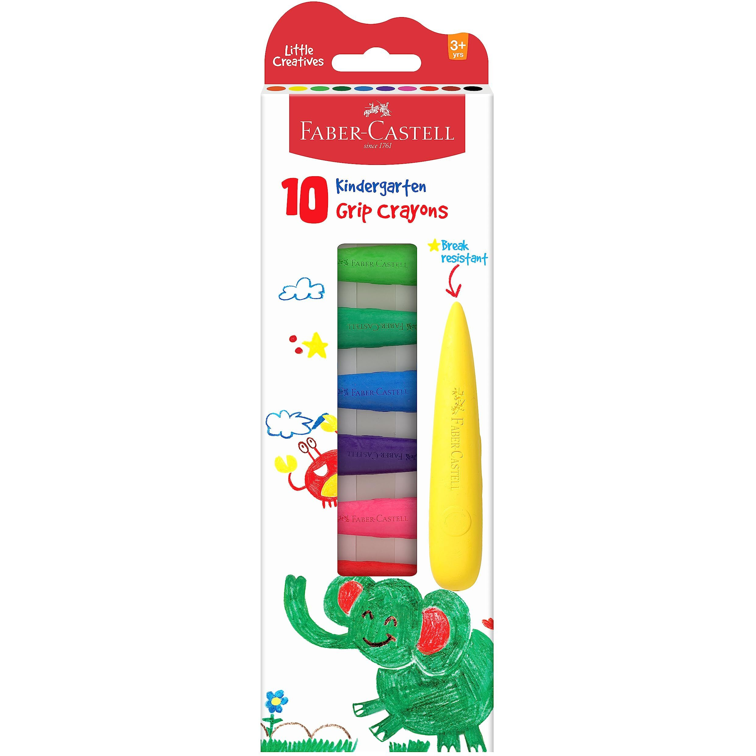 Faber-Castell Kindergarten Grip Crayons - Pack of 10 (Assorted)