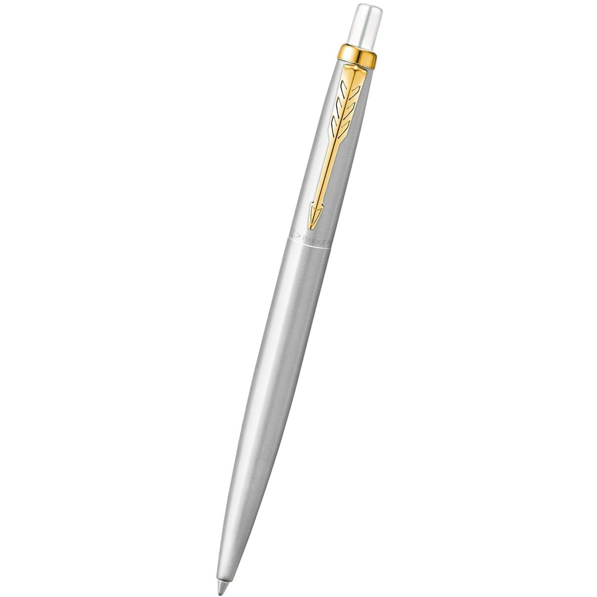 Parker Jotter Stainless Steel Gold Trim Ball Pen| Ink Color - Blue | Corporate Gift | Ideal For Professional Use