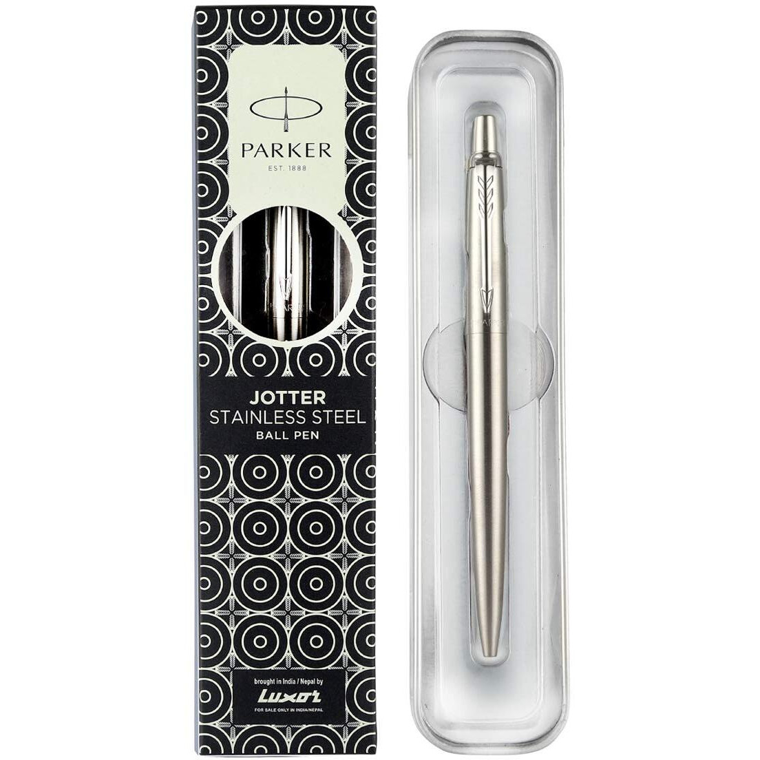 Parker Jotter Stainless Steel Chrome Trim Ball Pen | Ink Color - Blue | Perfect For Employees | Unique Gifts For Entrepreneurs