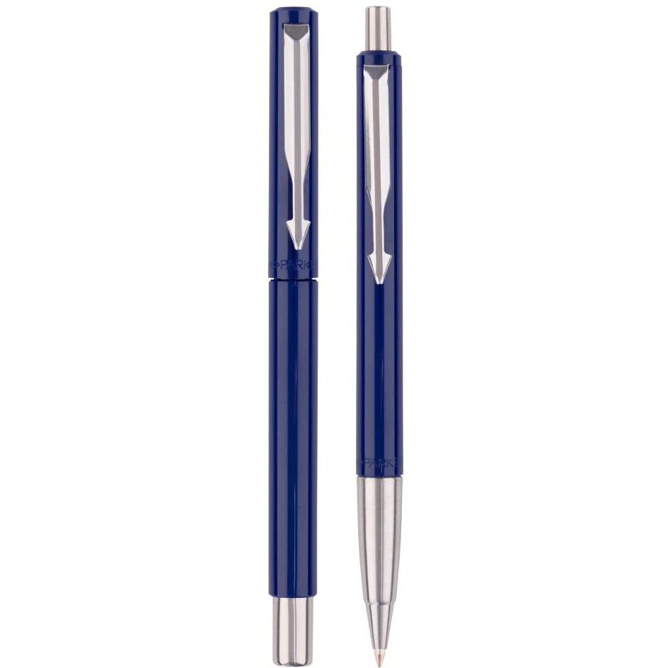 Parker Vector Standard Roller Ball Pen + Ball Pen| Blue Body Color| Ink Color - Blue | Gift For Employees | Elite Pen For Professionals