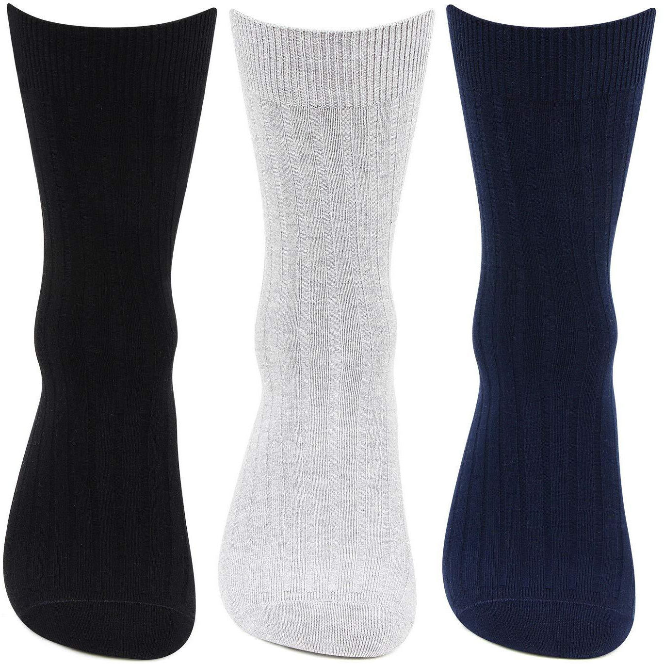 Hush Puppies Men's Calf Length Cotton Socks (BRPHPM-14A-PO3_Multicolor_Freesize_Multicolor)