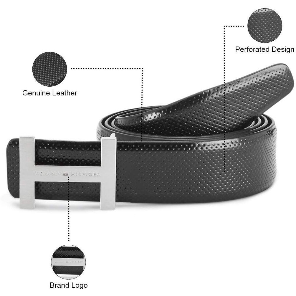 Tommy Hilfiger Enfield Leather Casual Belt For Men - M - 90Cm, Black