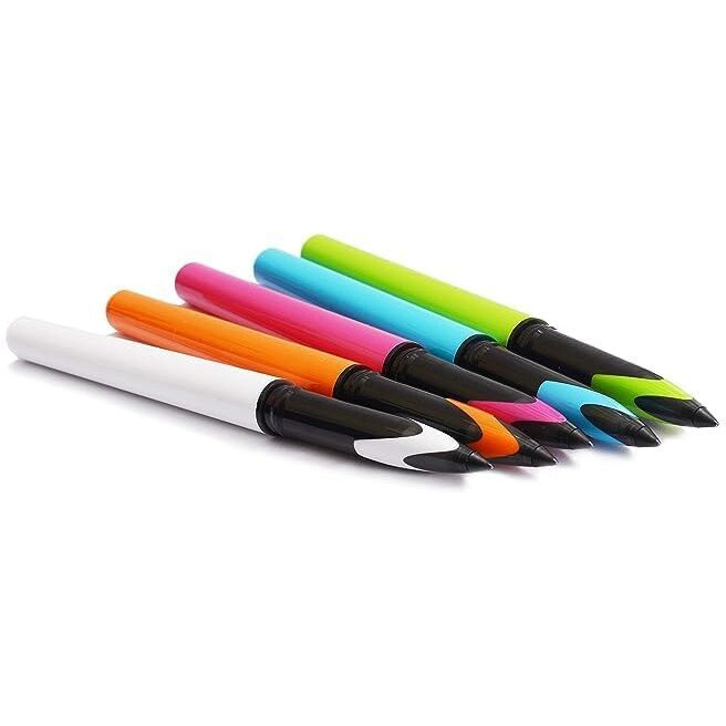 uni-ball Air UBA188ELM 0.5mm Roller Ball Pen Wallet Pack | Multicolour Body, Blue Ink, Pack of 5