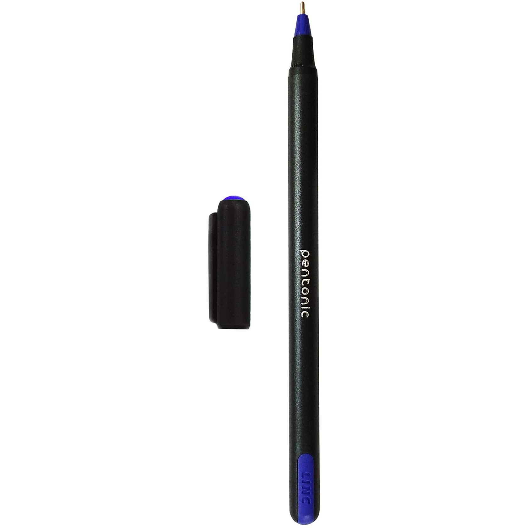 Pentonic 0.7 mm Ball Pen Blister Pack | Black Body | Blue Ink | Set of 10 Pens