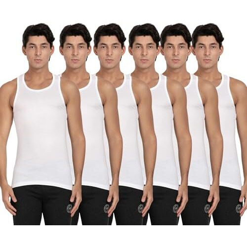 Pepe Jeans Men's Solid Regular Fit Vest (CLV01-02_White