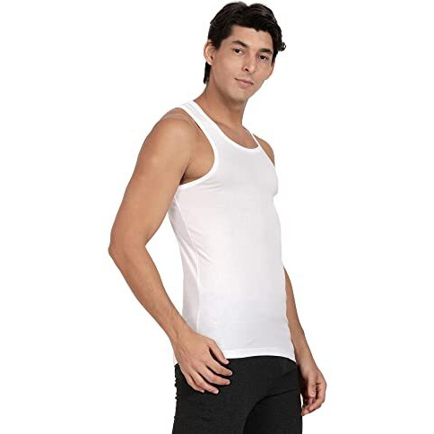 Pepe Jeans Men's Solid Regular Fit Vest (CLV01-02_White