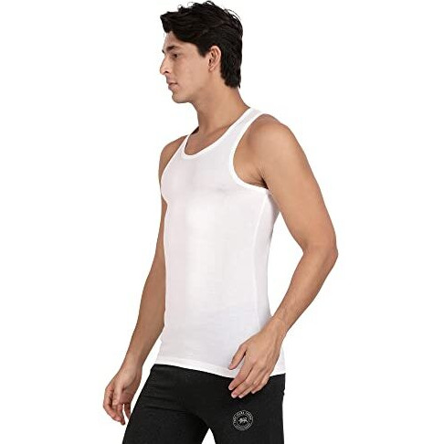Pepe Jeans Men's Solid Regular Fit Vest (CLV01-02_White