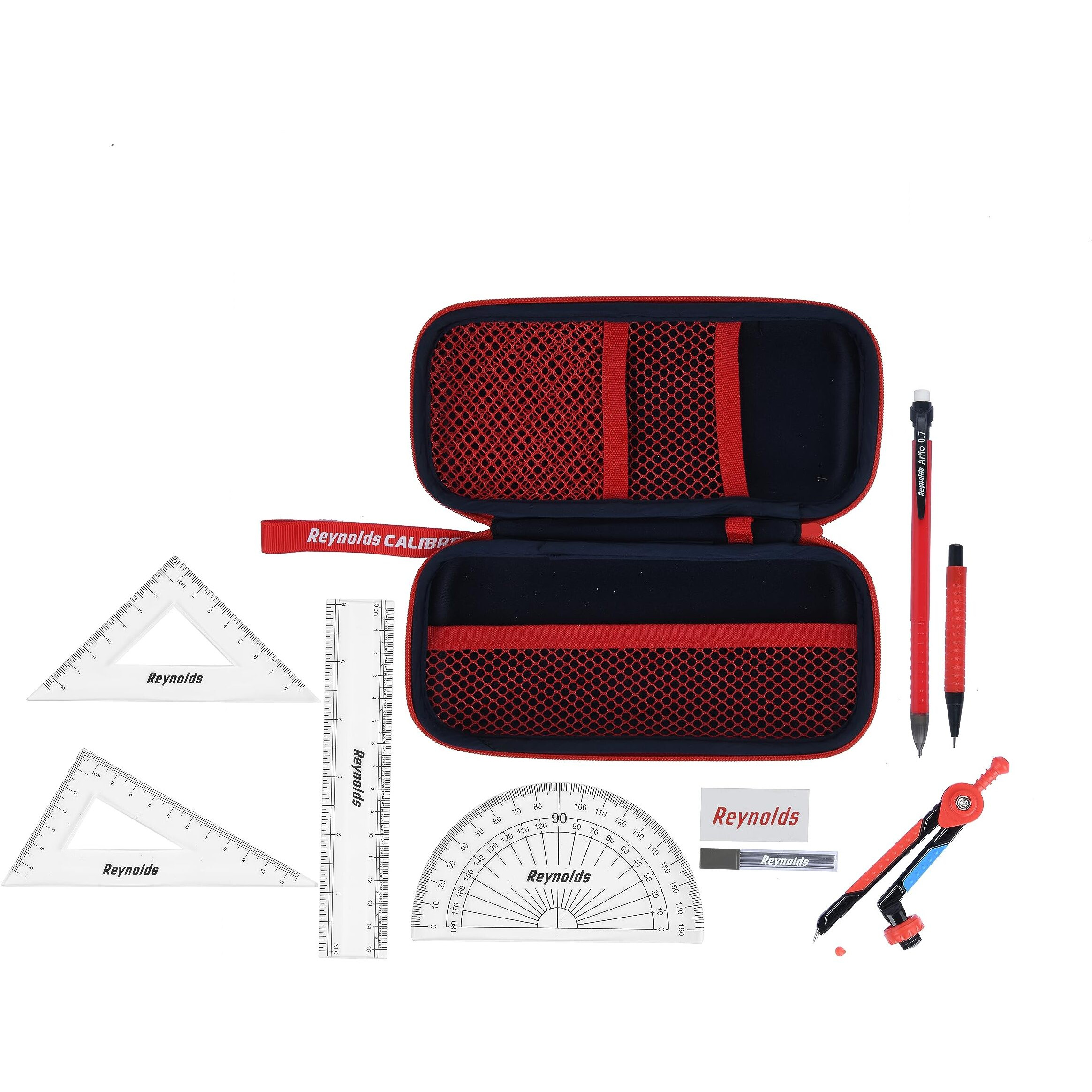Reynolds Zinc Geometry Box | Instrument Box | Pencil Box | Rust Resistant Instruments, Multicolor