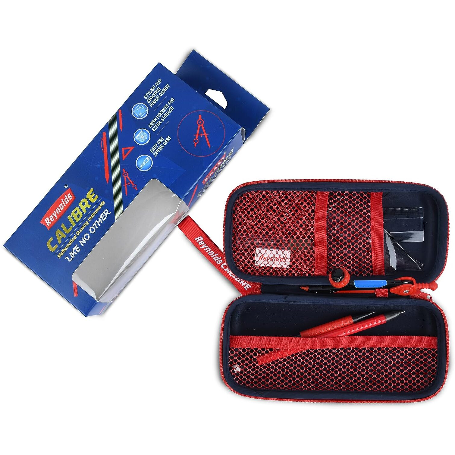 Reynolds Zinc Geometry Box | Instrument Box | Pencil Box | Rust Resistant Instruments, Multicolor