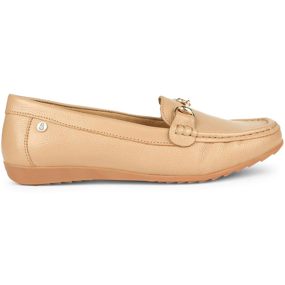 Hush Puppies Womens Maci Trim Beige Moccasin - 7 UK (5558228070)