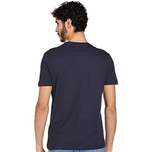 U.S. POLO ASSN. Men Half Sleeve Round Neck Slim Fit T Shirts, Large (Ustshs1368_Blue)
