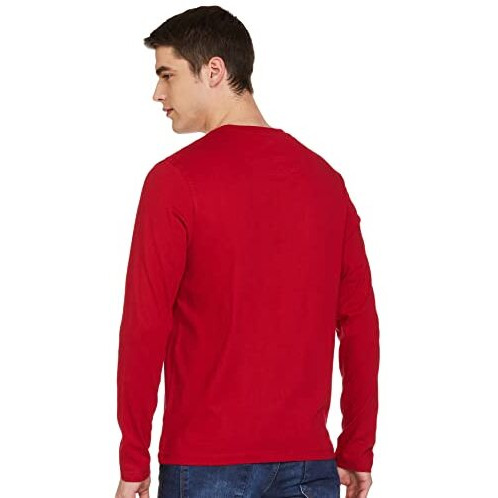 U.S. POLO ASSN. Men Full Sleeve Round Neck Regular Fit T Shirts, M (Ustshs1387_Yellow_Medium)