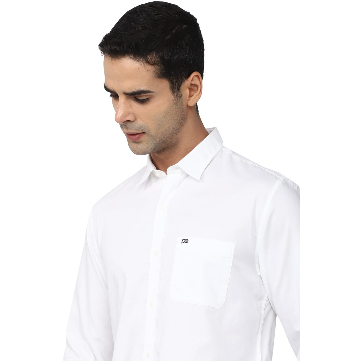 Peter England Men's Classic Slim Fit Full Sleeve Oxford Shirt | 100% Cotton White