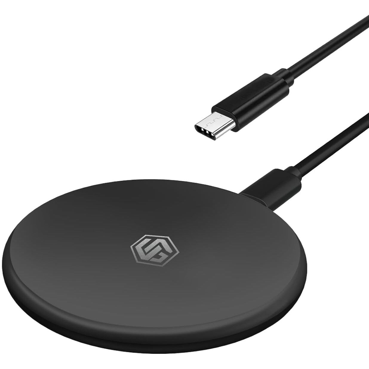 UNIGEN UNIPAD 200 Wireless Charger, 15W Qi Fast Wireless Charging Pad [Type-C to C Cable] Compatible with All Wireless Enabled Smartphones & Earbuds-Black