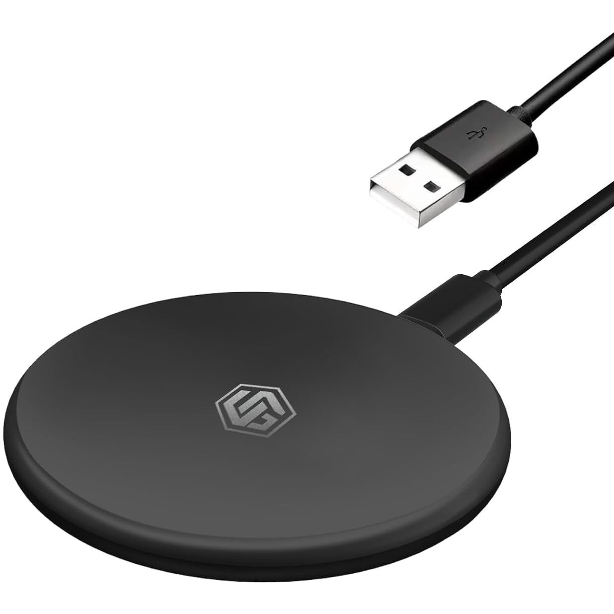 UNIGEN UNIPAD 200 Wireless Charger, 15W Qi Fast Wireless Charging Pad [USB A to C Cable] Compatible with All Wireless Compatible Smartphones & Earbuds-Black
