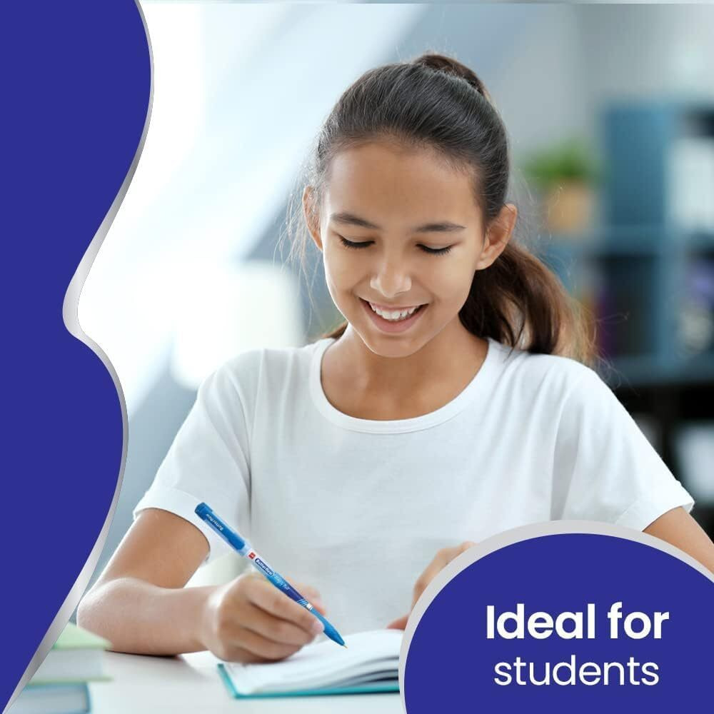 Cello Butterflow Simply Ball Pen with 2 Ball Pens free | Pack of 50 Ball Pens | 37 Blue, 10 Black and 3 Red Ink Colour Pens | Smooth Writing Experience | For School & Office | Best Pen for Exams