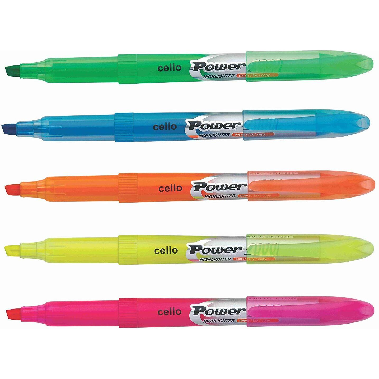 Cello Power Line Highlighter - Pack of 10 (Multicolor)