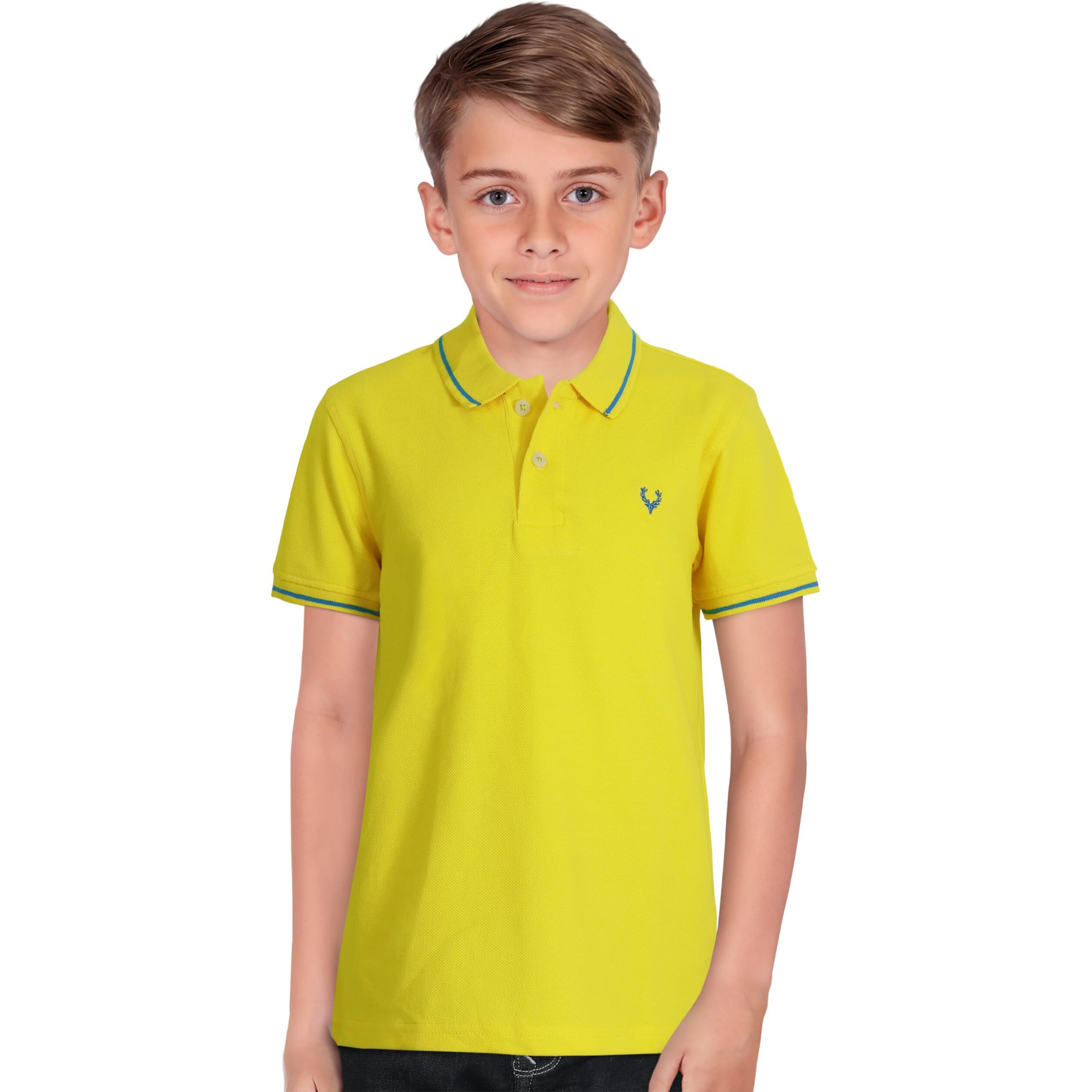 Allen Solly Junior Boys' Plain Regular Fit T-Shirt (AKBTS5182152_Yellow_11-12 Years)