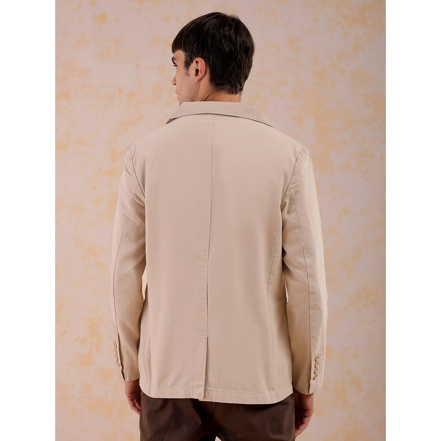The Indian Garage Co Men's Slim Blazer (0621-OXMBLZ01-02_Beige_M)