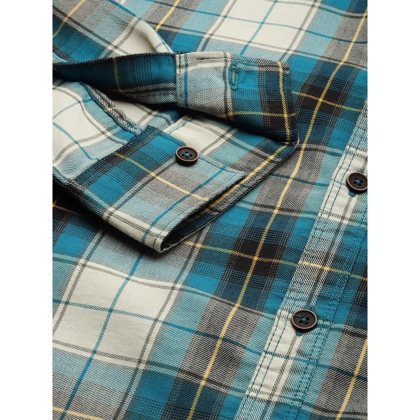 The Indian Garage Co Men's Checkered Slim Fit Shirt (1221-SH151-32_Green & White 2XL)