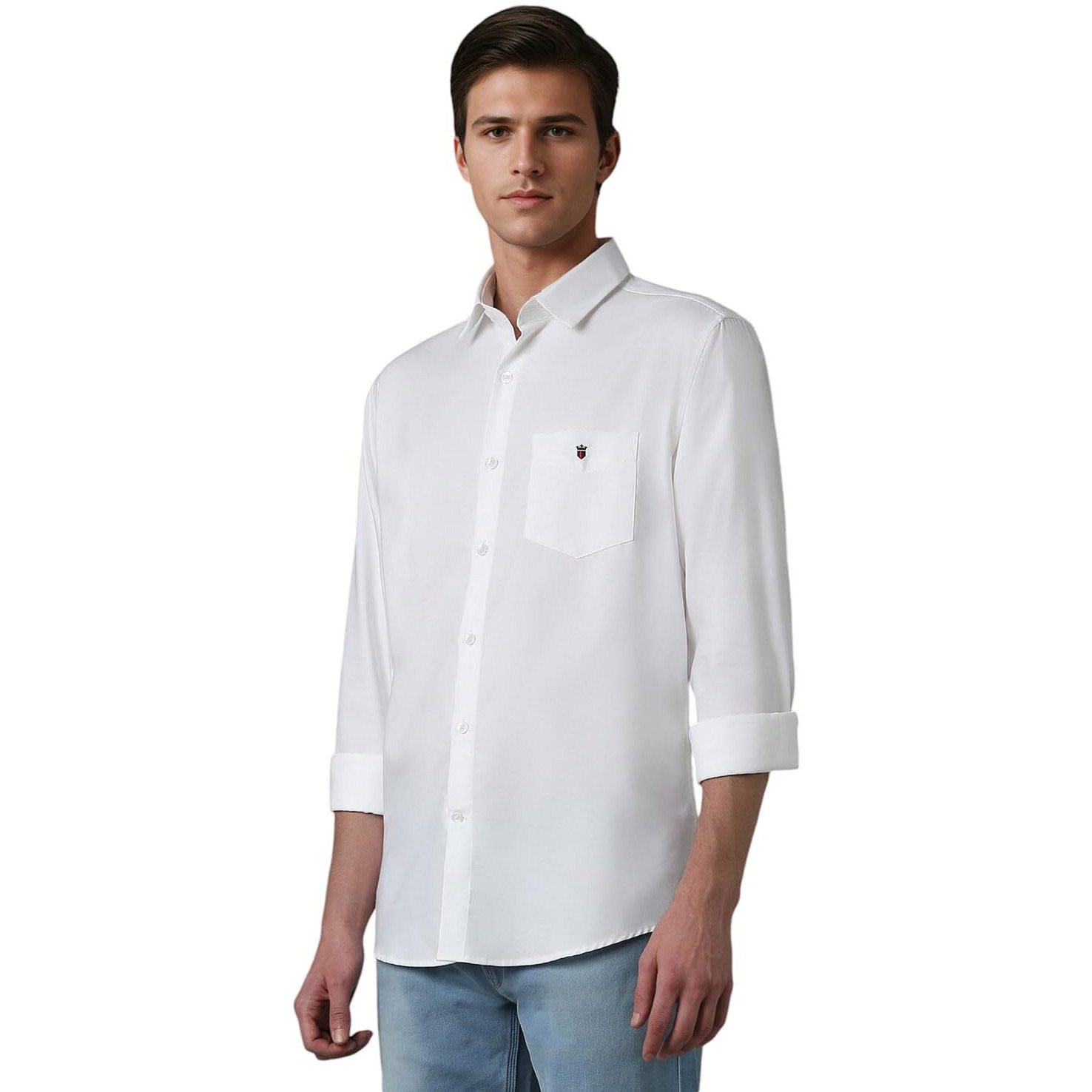 Louis Philippe Men's Slim Fit Shirt (LYSFCSLP681101_White
