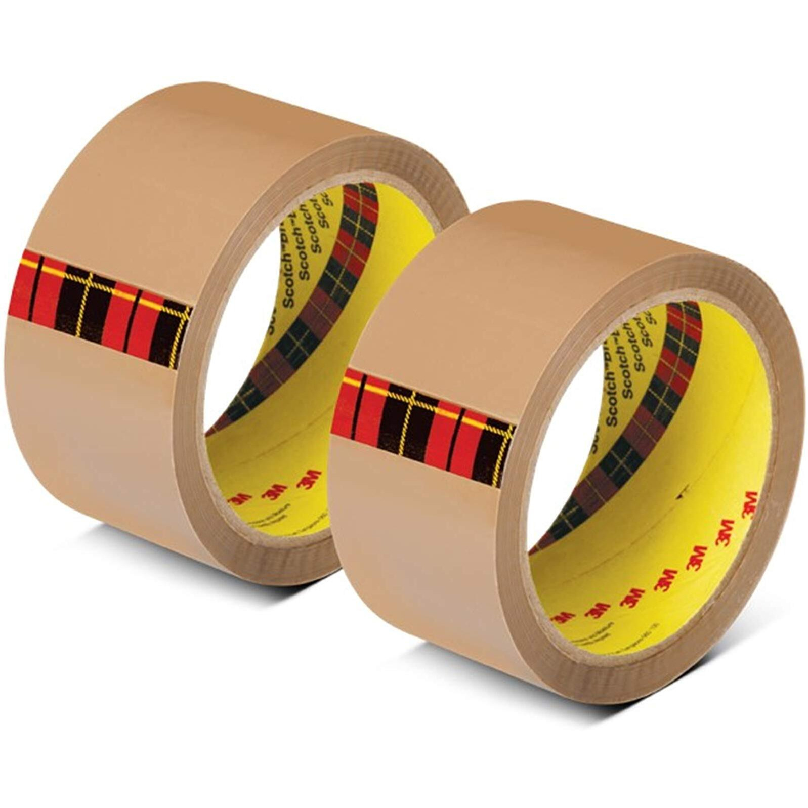 Scotch 3M BOPP Packaging Brown Tape (Tan) | 48mm x 50 Meter | Pack of 2 | for Packaging, Decorating and DIY