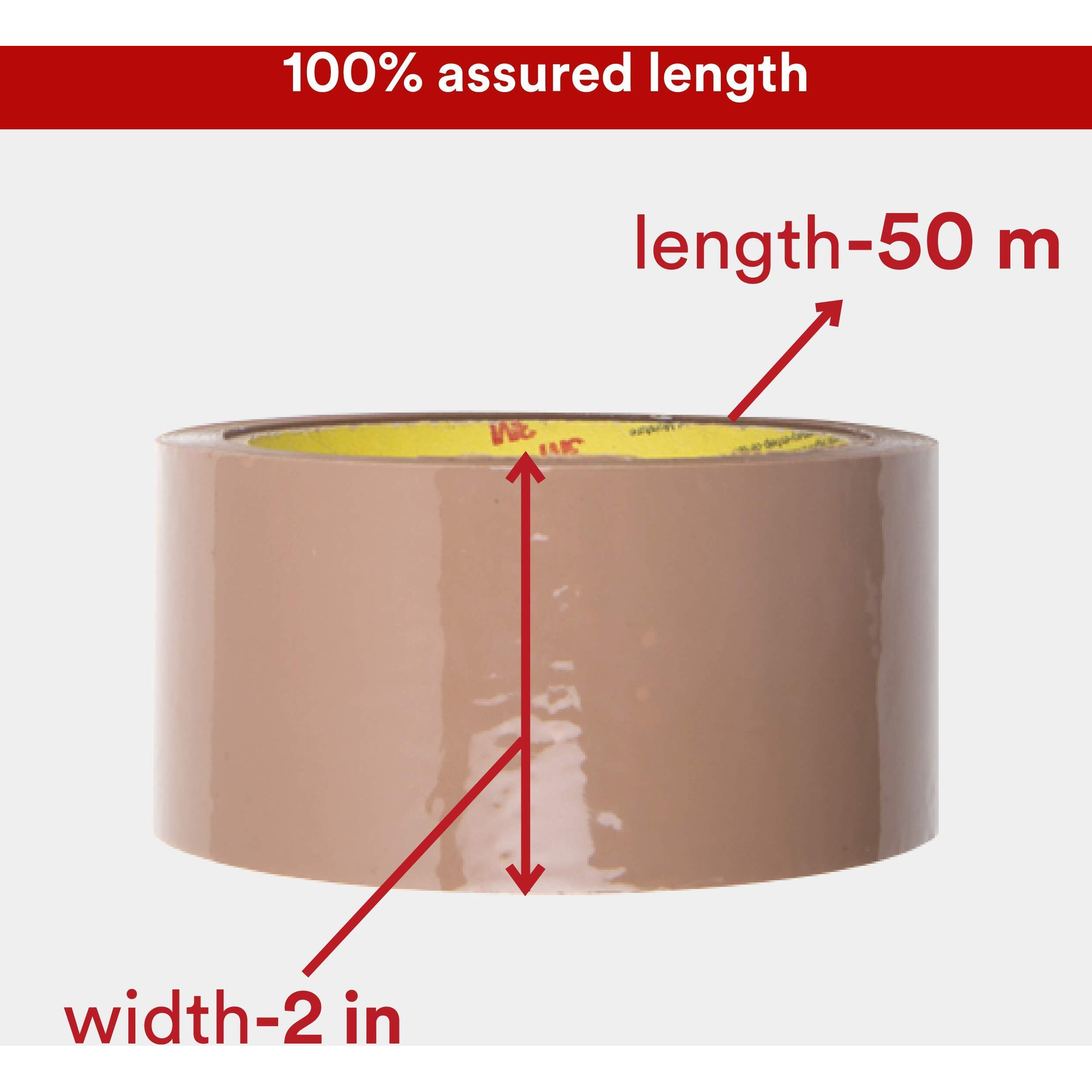 Scotch 3M BOPP Packaging Brown Tape (Tan) | 48mm x 50 Meter | Pack of 2 | for Packaging, Decorating and DIY