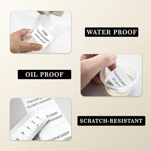 GLUN 200 Pcs Waterproof Pearl White Vinyl Stickers(No Residue) for Mason Jars Glass Bottles, Decals Craft, Kitchen Jar Labels Bottle Stickers 25x50mm