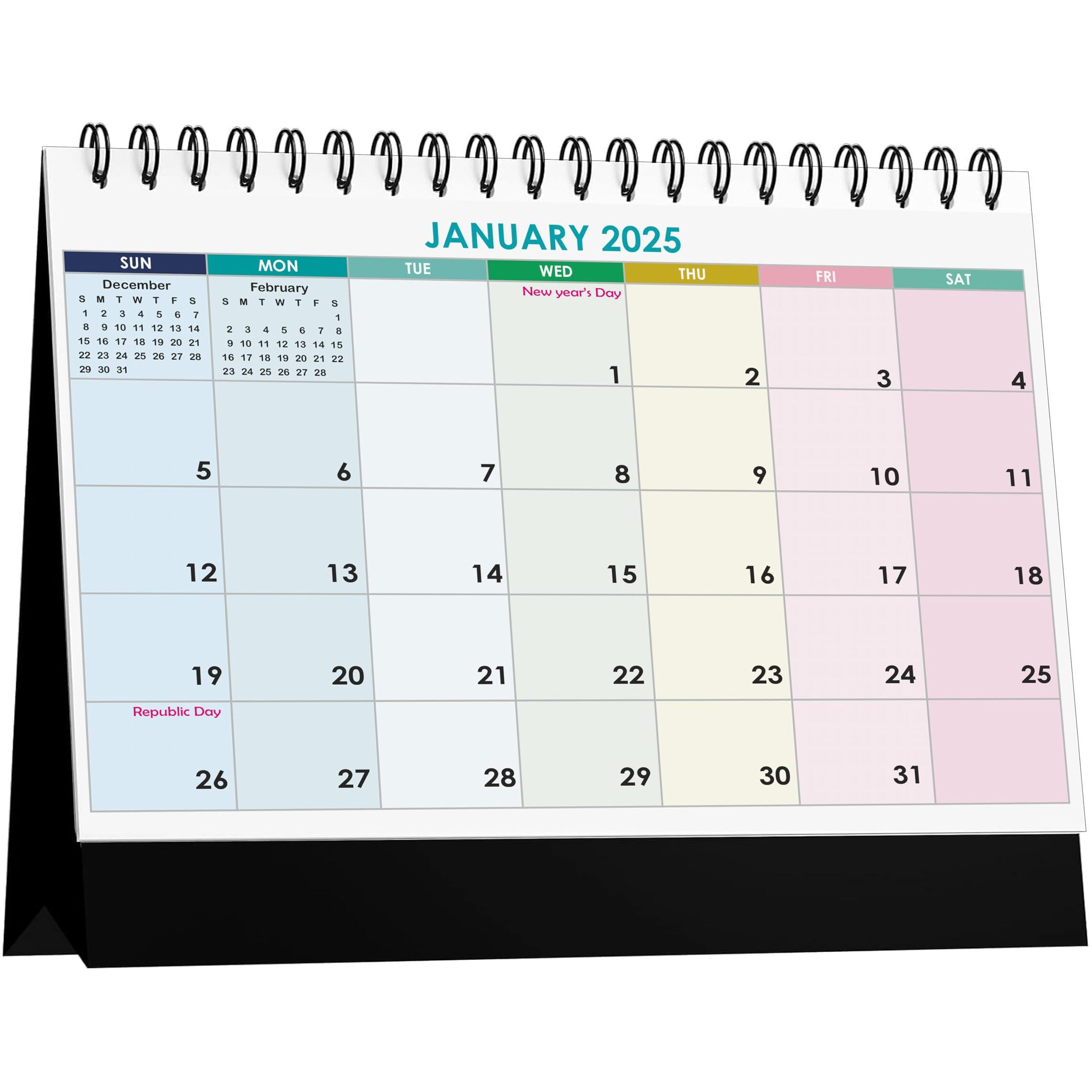 Accuprints Desk Calendar 2025-Size 5.8 x 8.2 inch Standing Desk Calendar, Office Calendar, Flip Desktop Calendar