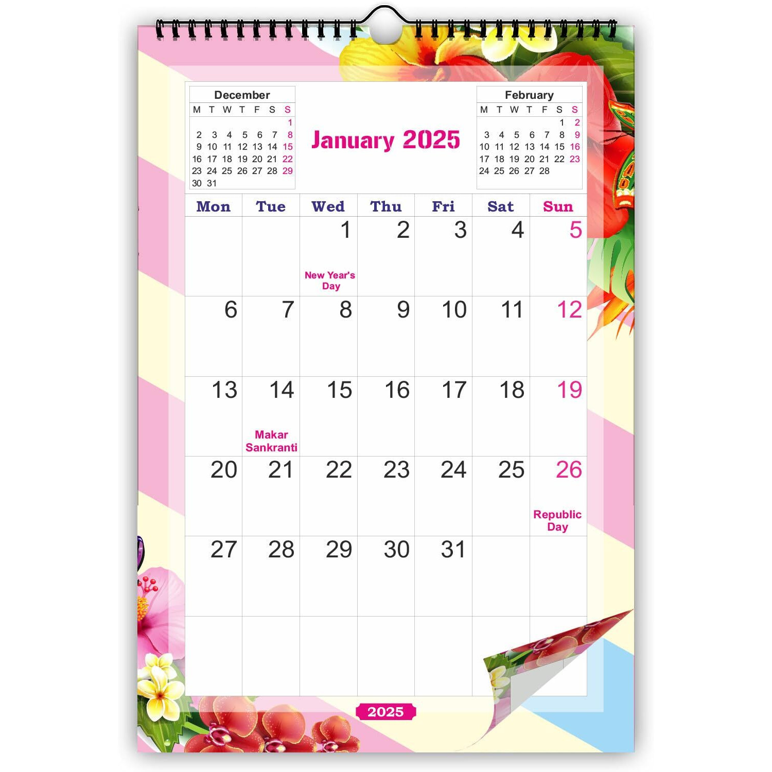 AccuPrints Abstract 2025 Wall Hanging Calendar and Planner (12 x 18 inches) Paper -170 gsm