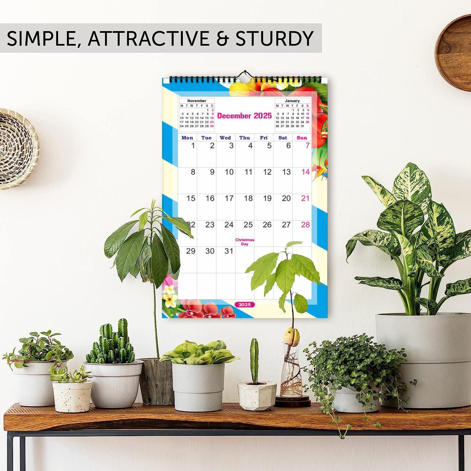 AccuPrints Abstract 2025 Wall Hanging Calendar and Planner (12 x 18 inches) Paper -170 gsm