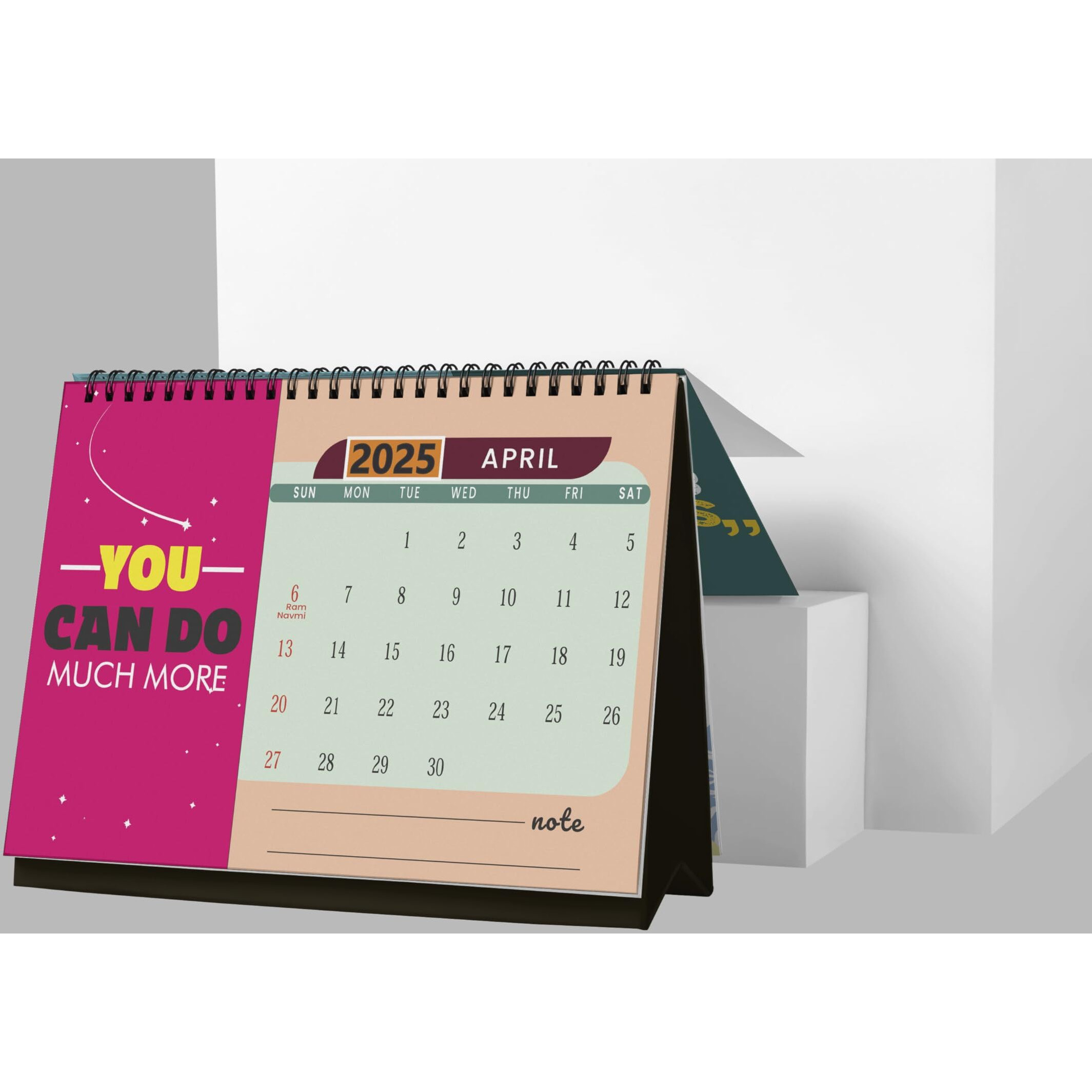 Accuprints Motivational 2025 Calendar for Desk Planner Office Home Table New Year Hanging Kids All Year Students Planning New Marking Quotes (MB)