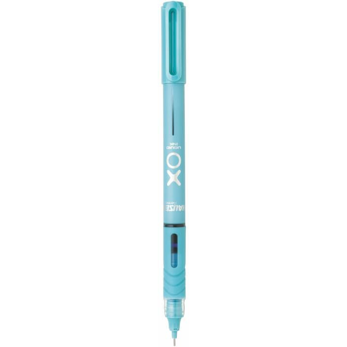 Hauser XO Liquid Ink Roller Pen | Needle Tip For Smooth & Consistent Ink Flow | Fitted with Controlled Ink Flow System & Rubberized Grip | Blue Ink, Pack of 6