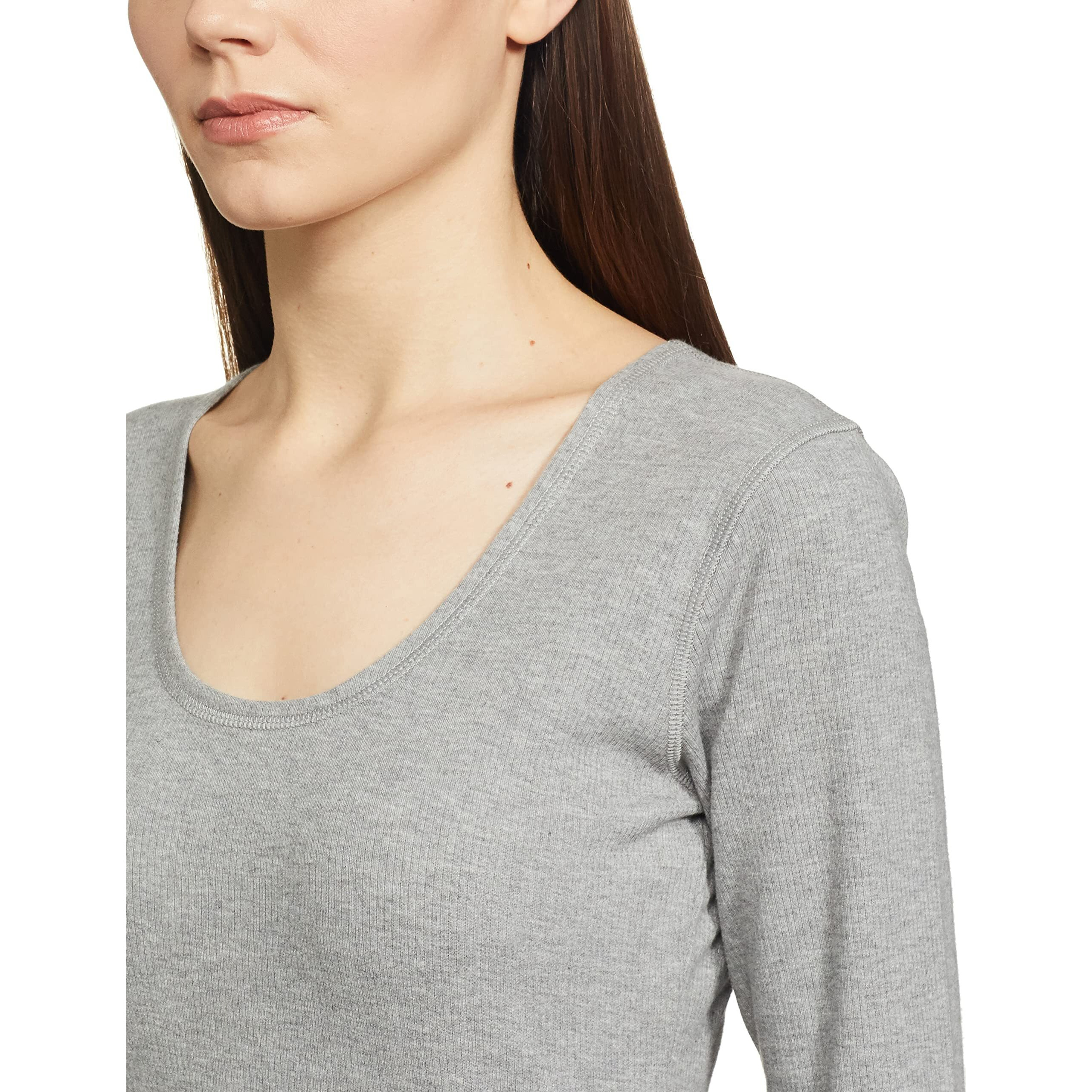 Amazon Brand - Symbol Women's Casual Slim Thermal Set (SB-AW21-THSET_Light Grey_M)
