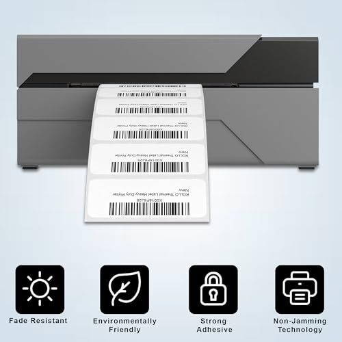 GLUN 50x25 Direct Thermal Barcode Label Sticker - 2 x 1 inch - 50mm x 25mm - 1000 Labels Per Roll - White Self Adhesive Sticker for Printing Barcoding (1 Roll per Pack (1000 Labels))
